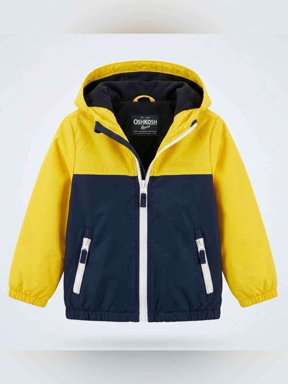 OshKosh B’gosh Vintage Colorblock Hooded Windbreaker Jacket with fleece lining
